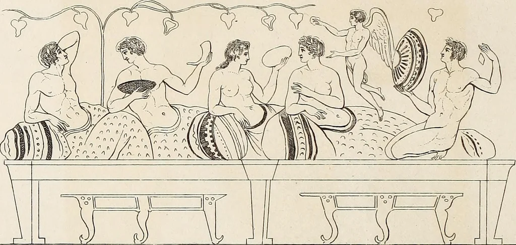 An illustration from Outlines from the figures and compositions upon the Greek, Roman, and Etruscan vases of the late Sir William Hamilton; with engraved borders, 1804, leaf 159