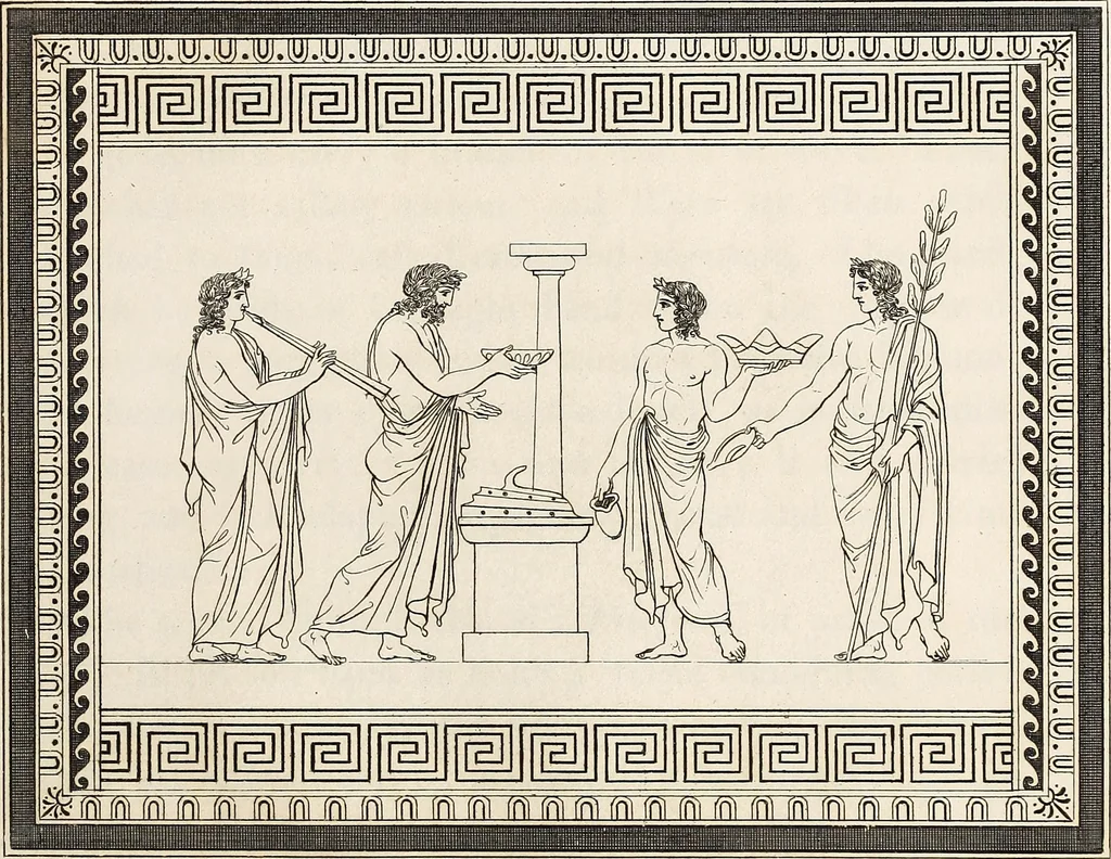 An illustration from Outlines from the figures and compositions upon the Greek, Roman, and Etruscan vases of the late Sir William Hamilton; with engraved borders, 1804, leaf 172