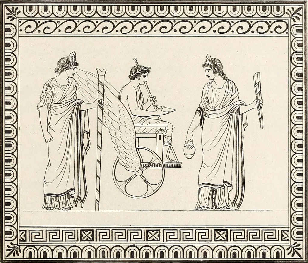 An illustration from Outlines from the figures and compositions upon the Greek, Roman, and Etruscan vases of the late Sir William Hamilton; with engraved borders, 1804, leaf 176