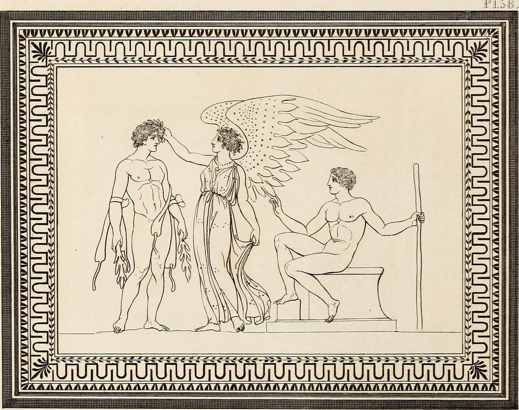 An illustration from Outlines from the figures and compositions upon the Greek, Roman, and Etruscan vases of the late Sir William Hamilton; with engraved borders, 1804, leaf 183