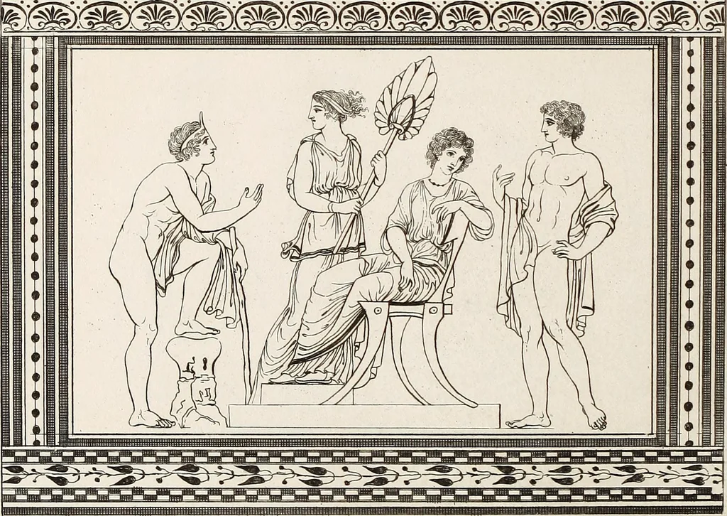 An illustration from Outlines from the figures and compositions upon the Greek, Roman, and Etruscan vases of the late Sir William Hamilton; with engraved borders, 1804, leaf 185