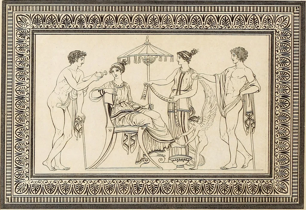 An illustration from Outlines from the figures and compositions upon the Greek, Roman, and Etruscan vases of the late Sir William Hamilton; with engraved borders, 1804, leaf 191