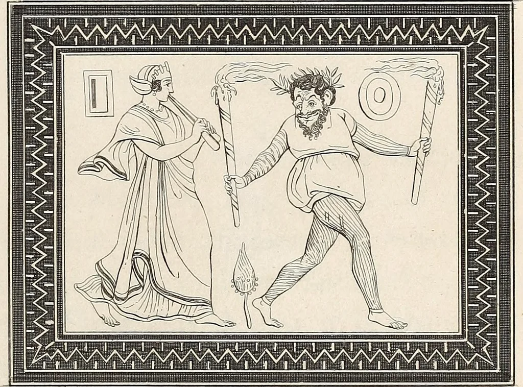 An illustration from Outlines from the figures and compositions upon the Greek, Roman, and Etruscan vases of the late Sir William Hamilton; with engraved borders, 1804, leaf 44