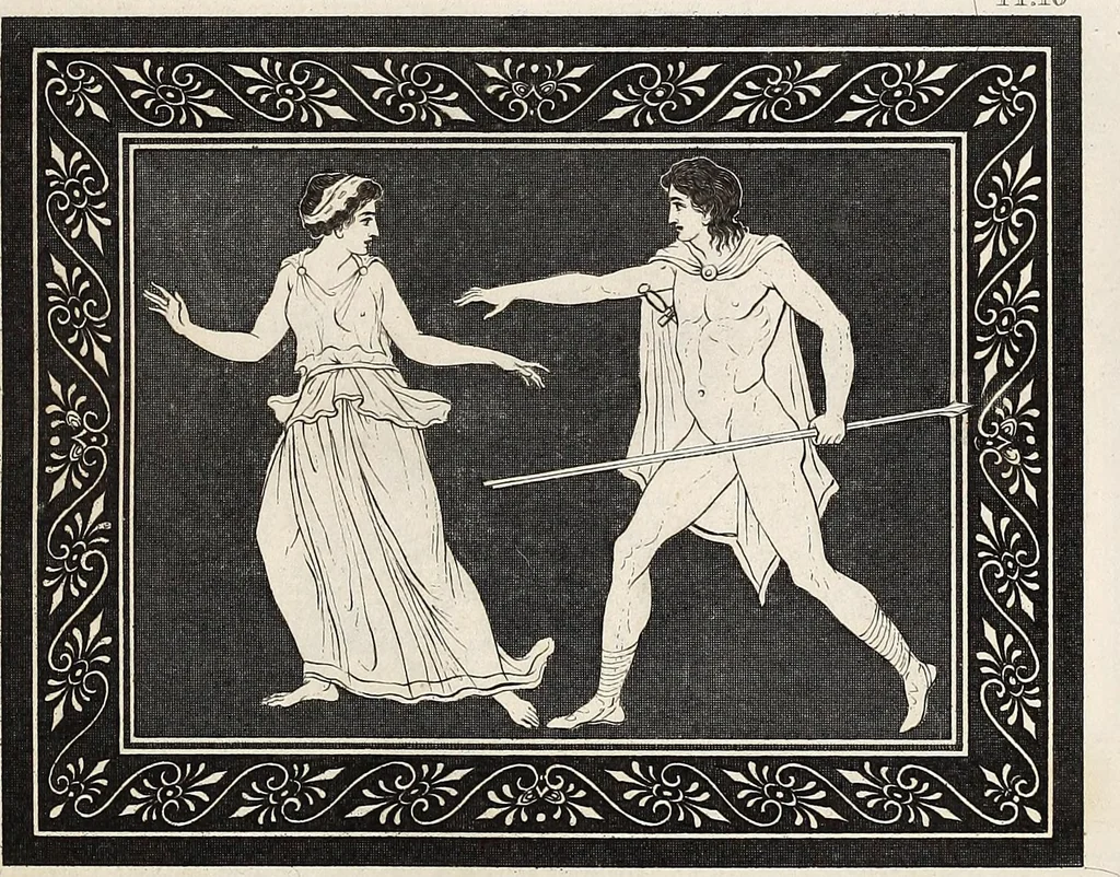 An illustration from Outlines from the figures and compositions upon the Greek, Roman, and Etruscan vases of the late Sir William Hamilton; with engraved borders, 1804, leaf 50