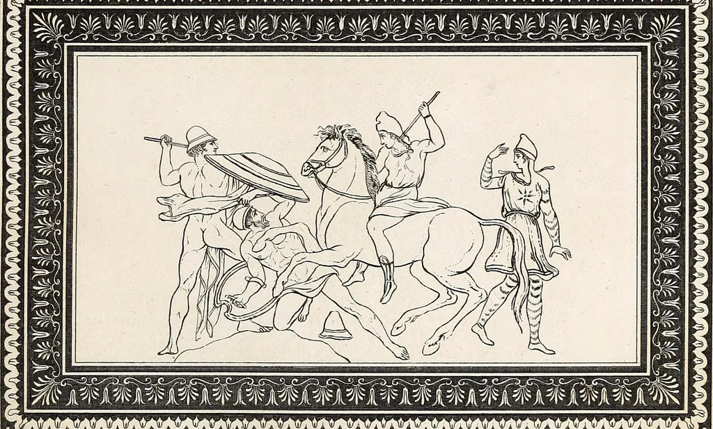 An illustration from Outlines from the figures and compositions upon the Greek, Roman, and Etruscan vases of the late Sir William Hamilton; with engraved borders, 1804, leaf 52