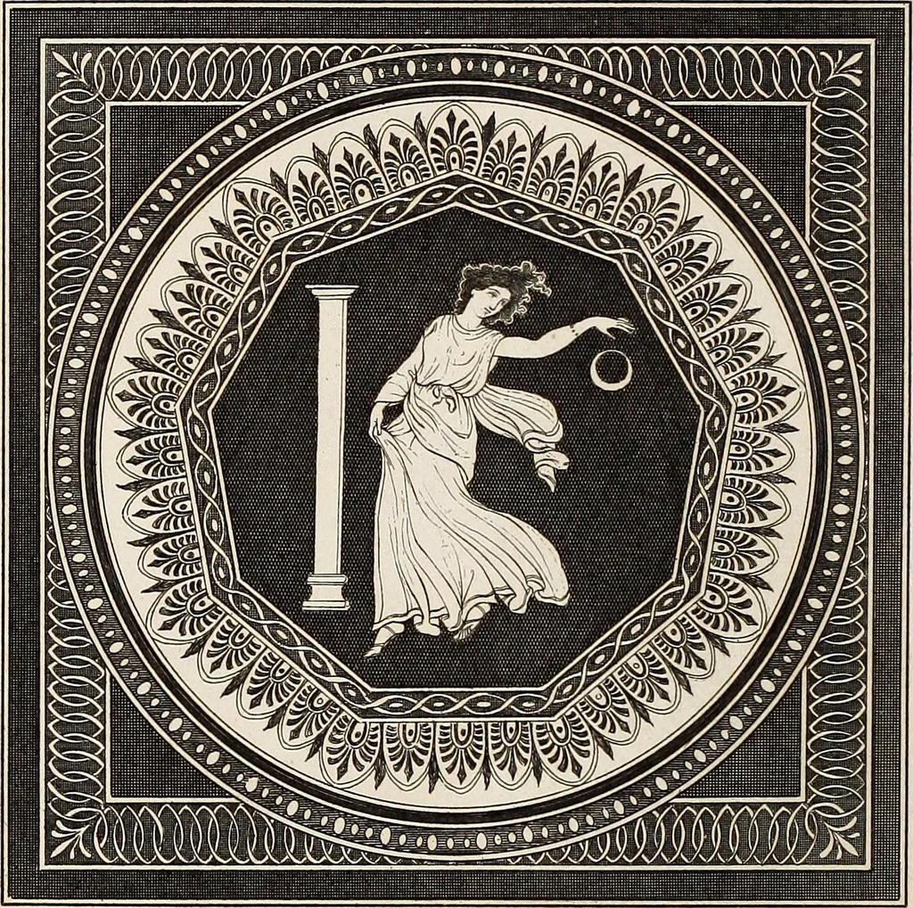 An illustration from Outlines from the figures and compositions upon the Greek, Roman, and Etruscan vases of the late Sir William Hamilton; with engraved borders, 1804, leaf 87