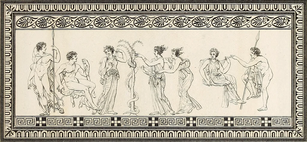 An illustration from Outlines from the figures and compositions upon the Greek, Roman, and Etruscan vases of the late Sir William Hamilton; with engraved borders, 1804, leaf 94