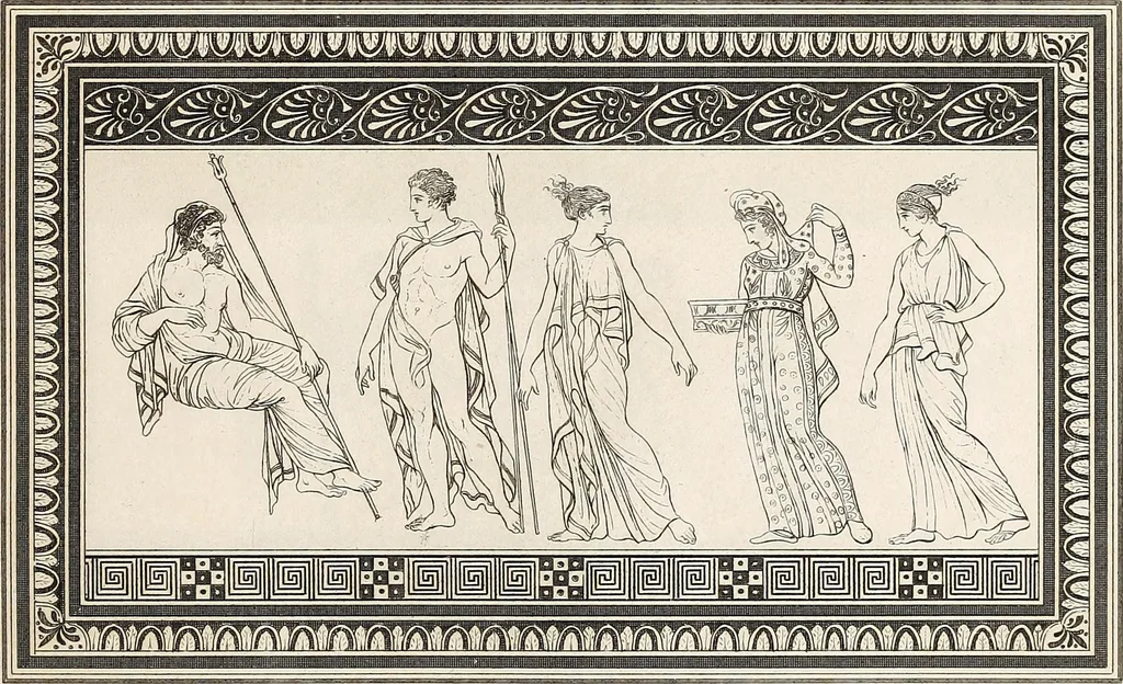 An illustration from Outlines from the figures and compositions upon the Greek, Roman, and Etruscan vases of the late Sir William Hamilton; with engraved borders, 1804, leaf 96