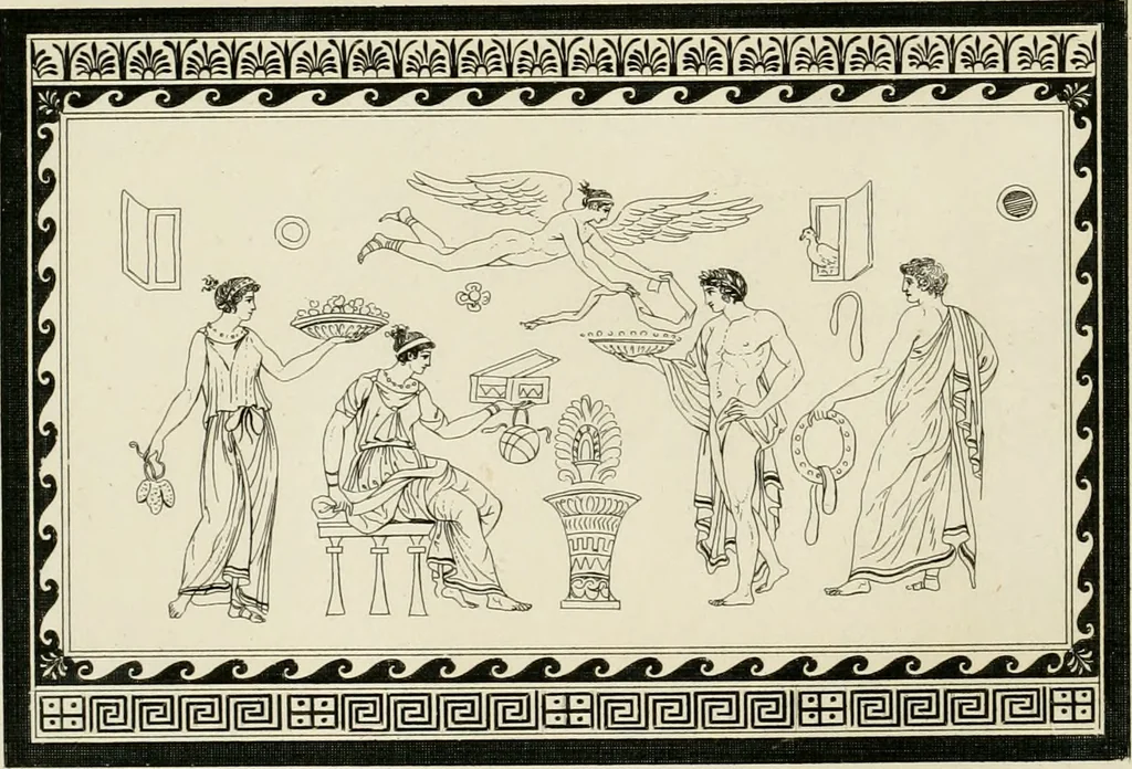 An illustration from Outlines from the figures and compositions upon the Greek, Roman, and Etruscan vases of the late Sir William Hamilton with engraved borders, 1804, leaf 129