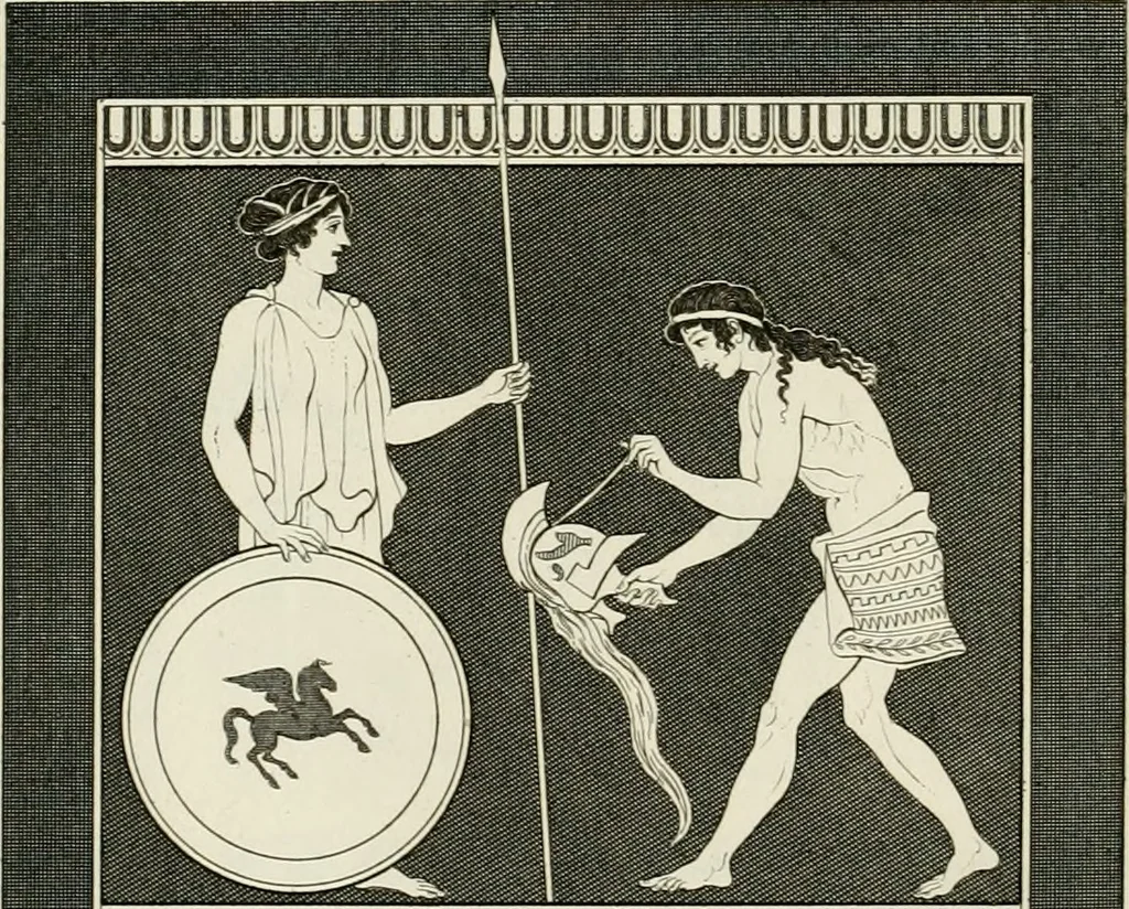 An illustration from Outlines from the figures and compositions upon the Greek, Roman, and Etruscan vases of the late Sir William Hamilton with engraved borders, 1804, leaf 131
