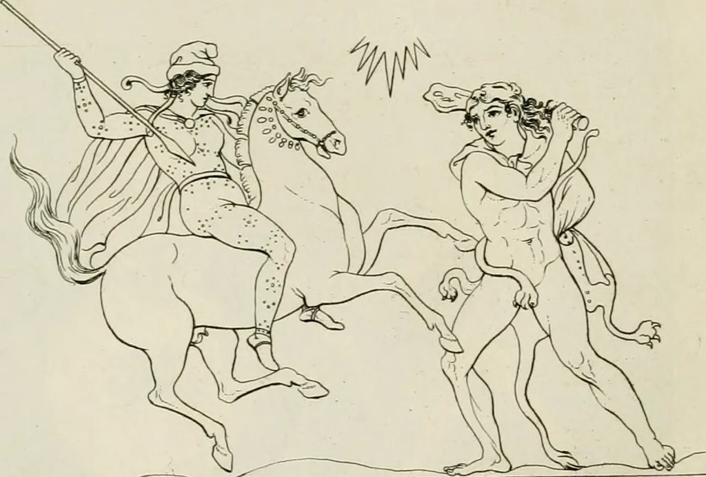 An illustration from Outlines from the figures and compositions upon the Greek, Roman, and Etruscan vases of the late Sir William Hamilton with engraved borders, 1804, leaf 133