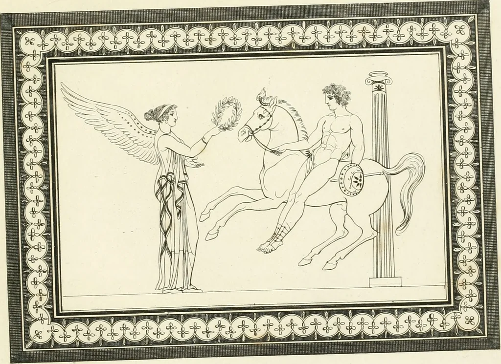 An illustration from Outlines from the figures and compositions upon the Greek, Roman, and Etruscan vases of the late Sir William Hamilton with engraved borders, 1804, leaf 136