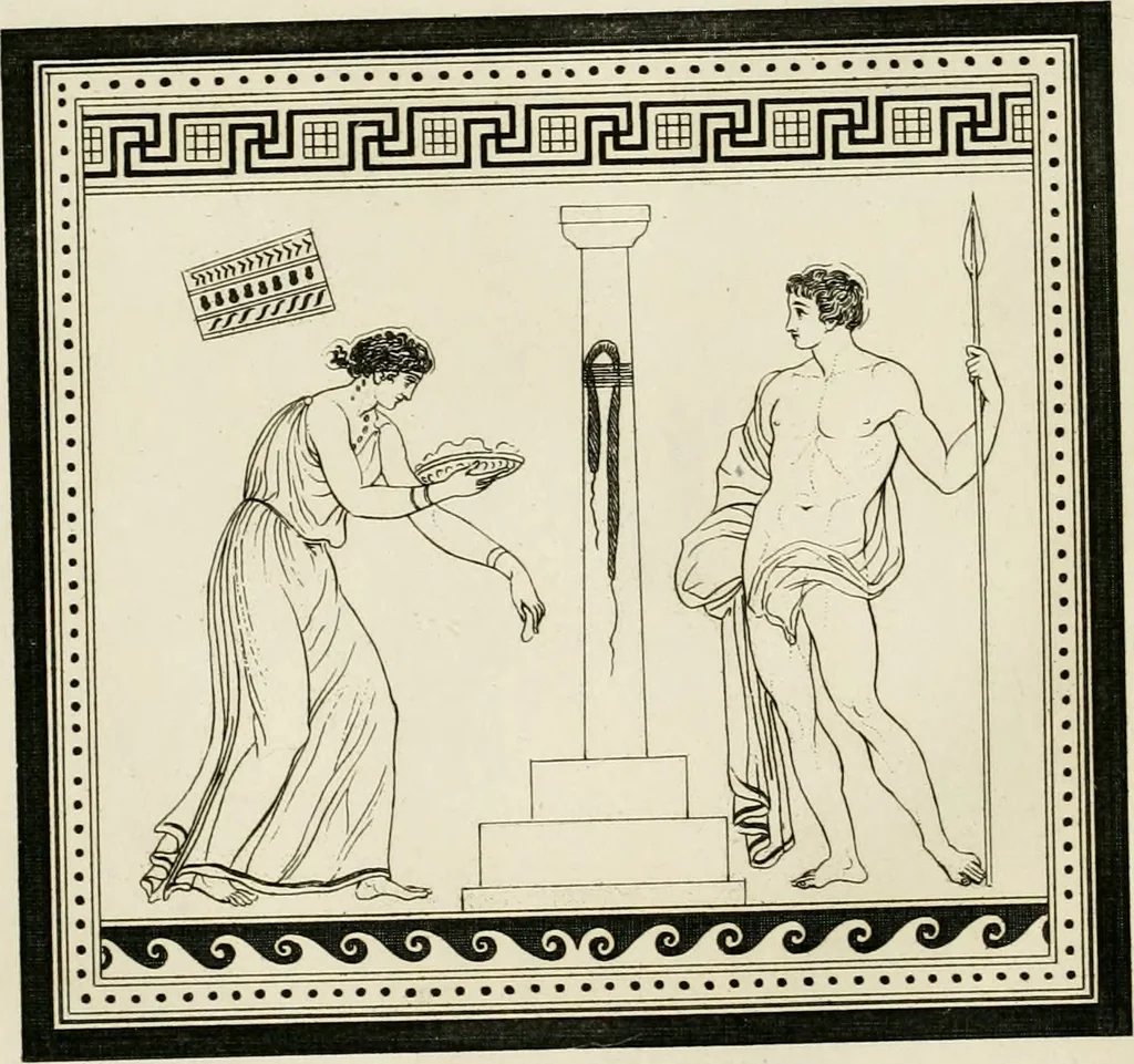 An illustration from Outlines from the figures and compositions upon the Greek, Roman, and Etruscan vases of the late Sir William Hamilton with engraved borders, 1804, leaf 169