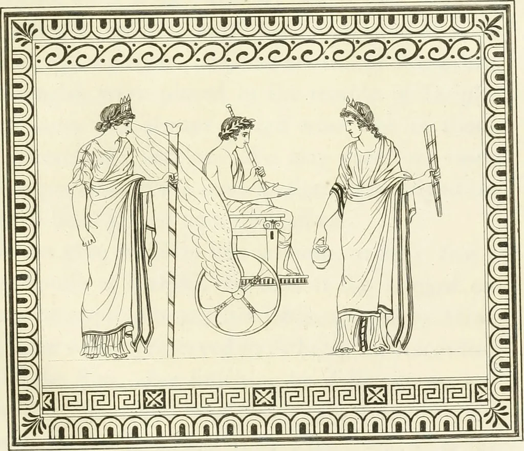 An illustration from Outlines from the figures and compositions upon the Greek, Roman, and Etruscan vases of the late Sir William Hamilton with engraved borders, 1804, leaf 178