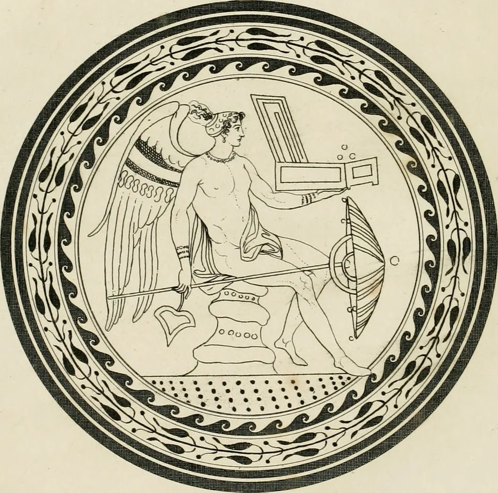 An illustration from Outlines from the figures and compositions upon the Greek, Roman, and Etruscan vases of the late Sir William Hamilton with engraved borders, 1804, leaf 29
