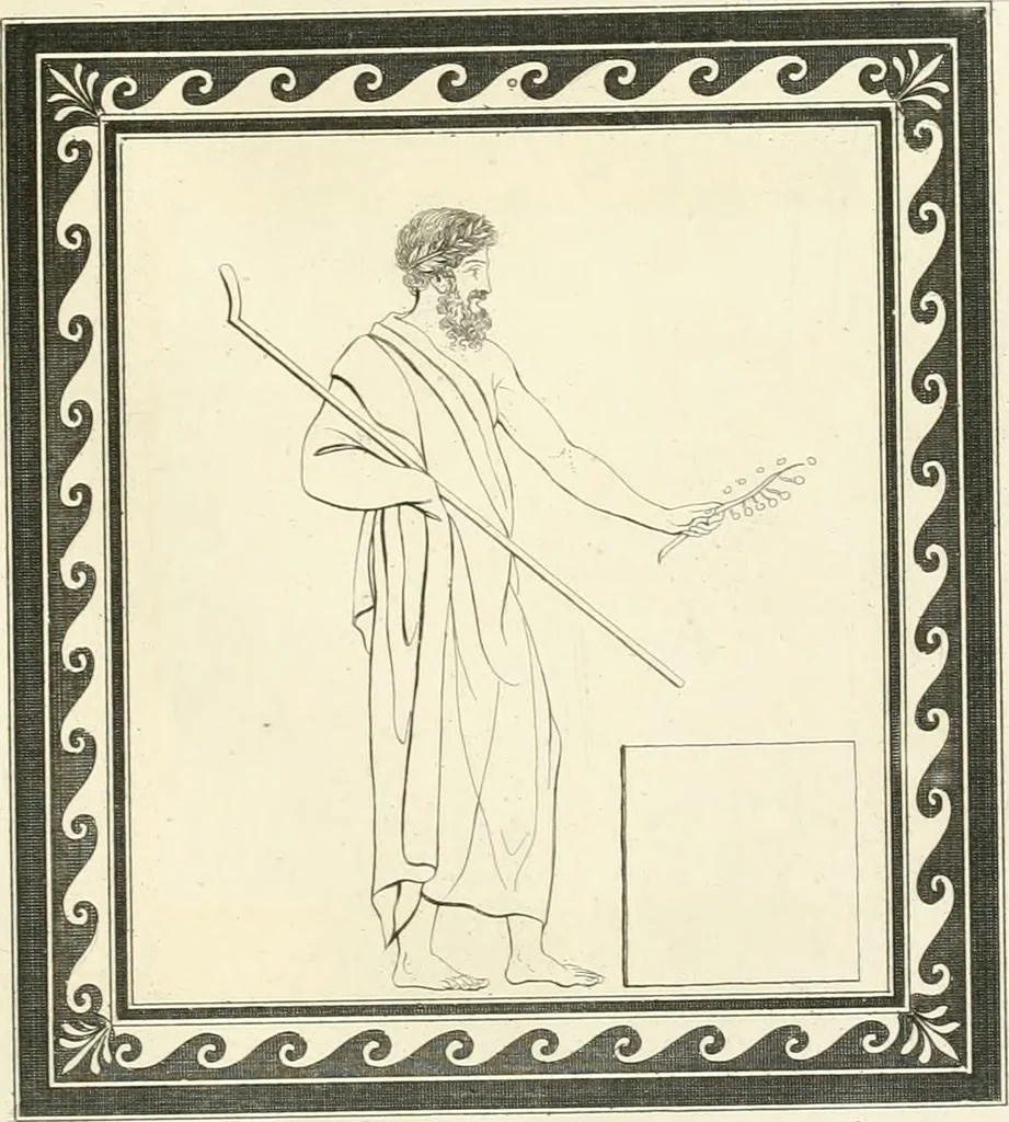 An illustration from Outlines from the figures and compositions upon the Greek, Roman, and Etruscan vases of the late Sir William Hamilton with engraved borders, 1804, leaf 36