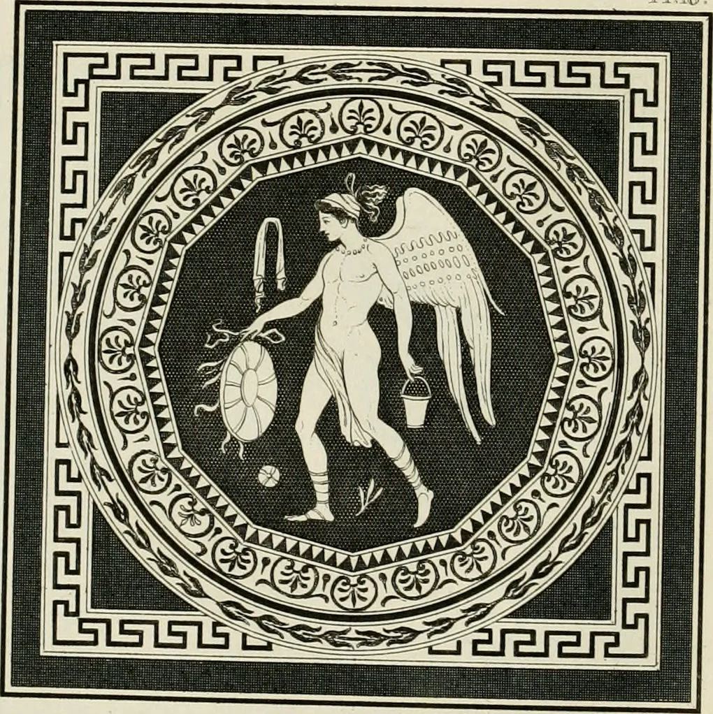An illustration from Outlines from the figures and compositions upon the Greek, Roman, and Etruscan vases of the late Sir William Hamilton with engraved borders, 1804, leaf 67