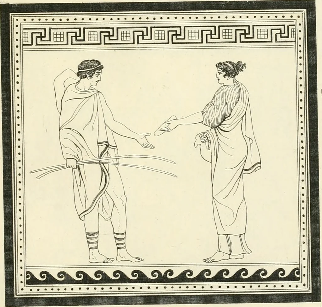 An illustration from Outlines from the figures and compositions upon the Greek, Roman, and Etruscan vases of the late Sir William Hamilton with engraved borders, 1804, leaf 84