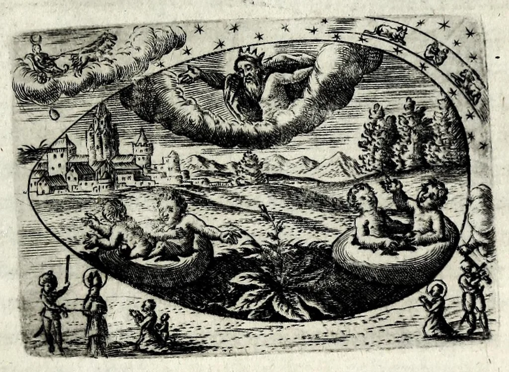An illustration from Ova Paschalia sacro emblemate inscripta descriptaq[ue], 1635, leaf 143