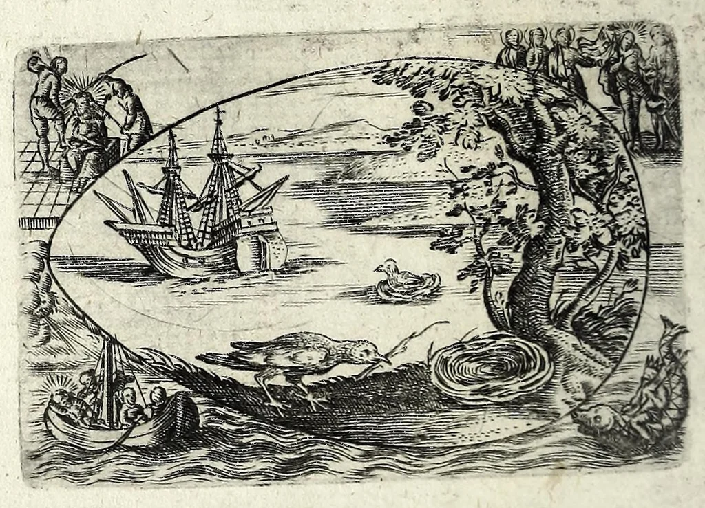 An illustration from Ova Paschalia sacro emblemate inscripta descriptaq[ue], 1635, leaf 150