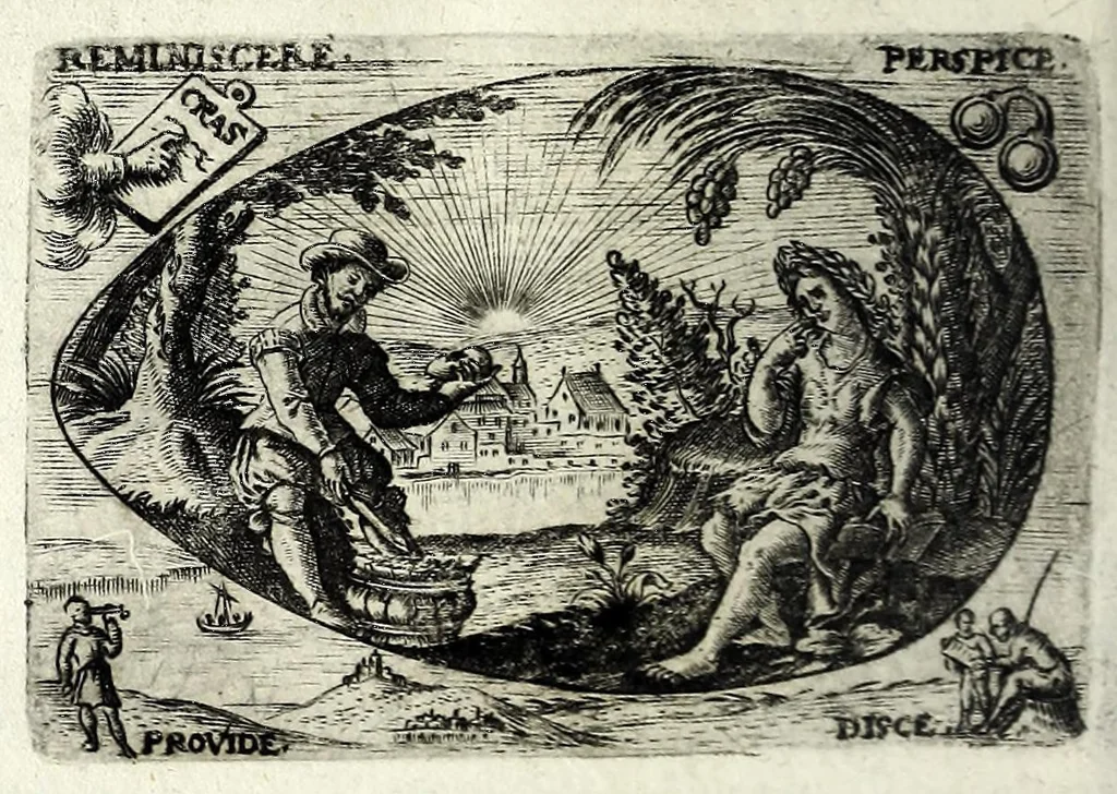 An illustration from Ova Paschalia sacro emblemate inscripta descriptaq[ue], 1635, leaf 198