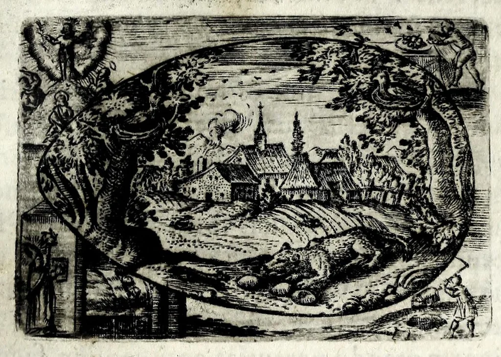 An illustration from Ova Paschalia sacro emblemate inscripta descriptaq[ue], 1635, leaf 249