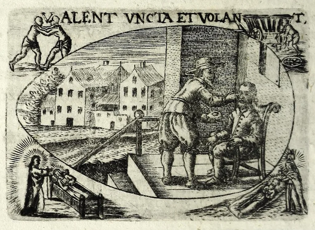 An illustration from Ova Paschalia sacro emblemate inscripta descriptaq[ue], 1635, leaf 338