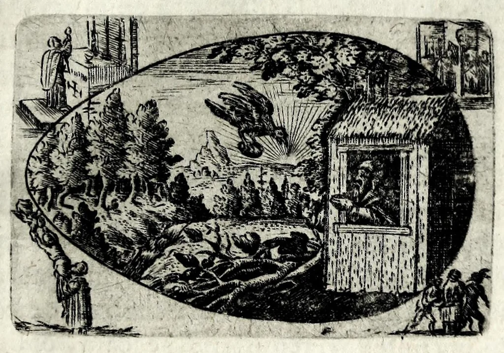 An illustration from Ova Paschalia sacro emblemate inscripta descriptaq[ue], 1635, leaf 349