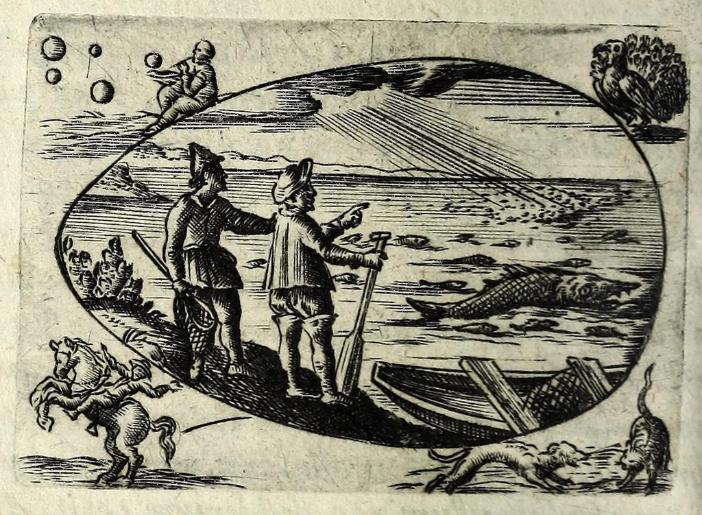 An illustration from Ova Paschalia sacro emblemate inscripta descriptaq[ue], 1635, leaf 424