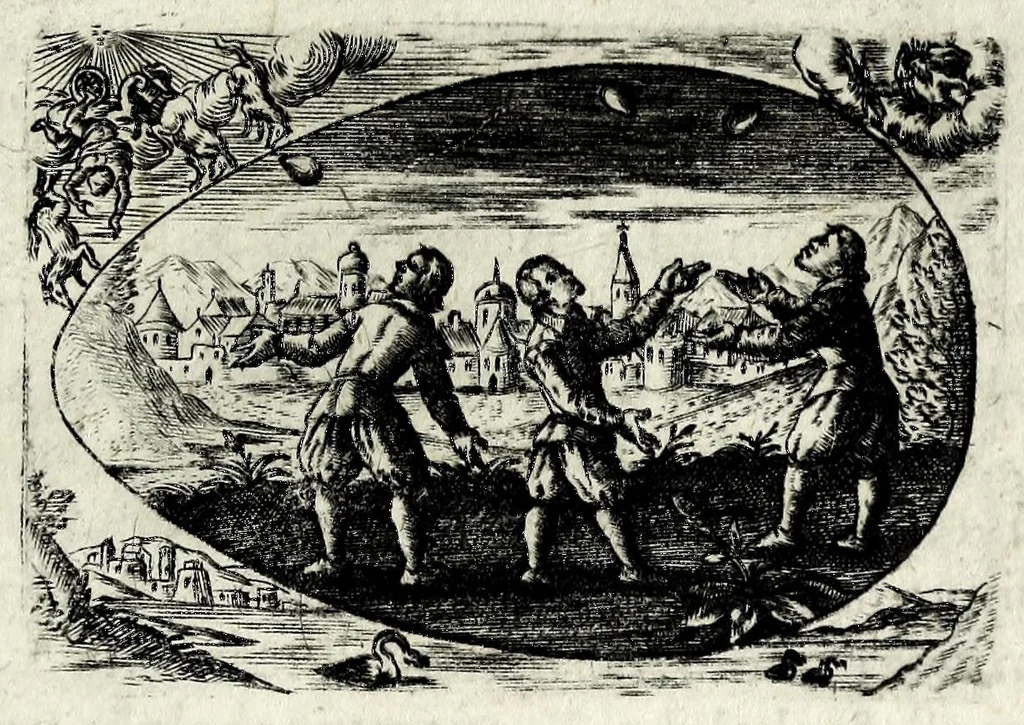 An illustration from Ova Paschalia sacro emblemate inscripta descriptaq[ue], 1635, leaf 477