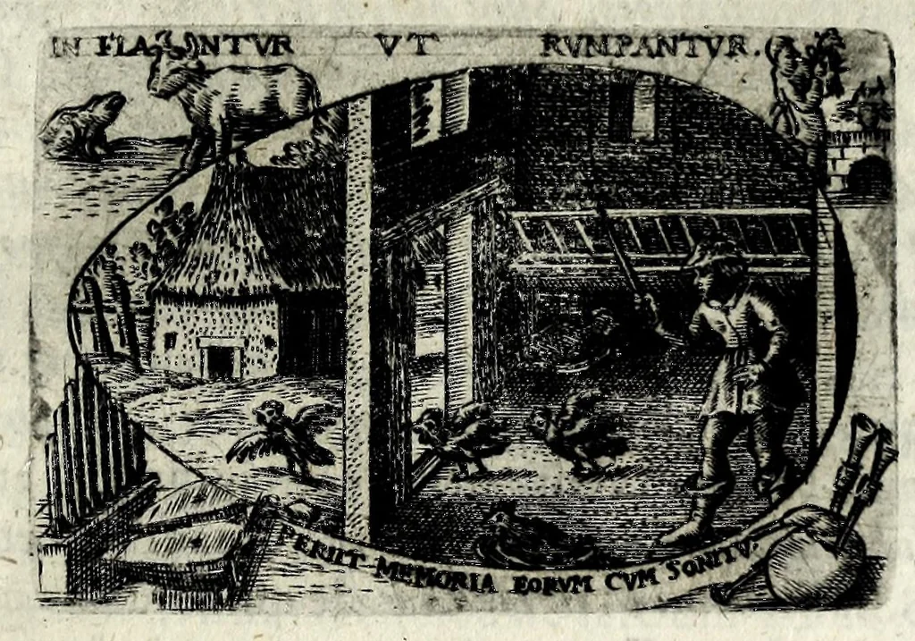 An illustration from Ova Paschalia sacro emblemate inscripta descriptaq[ue], 1635, leaf 495