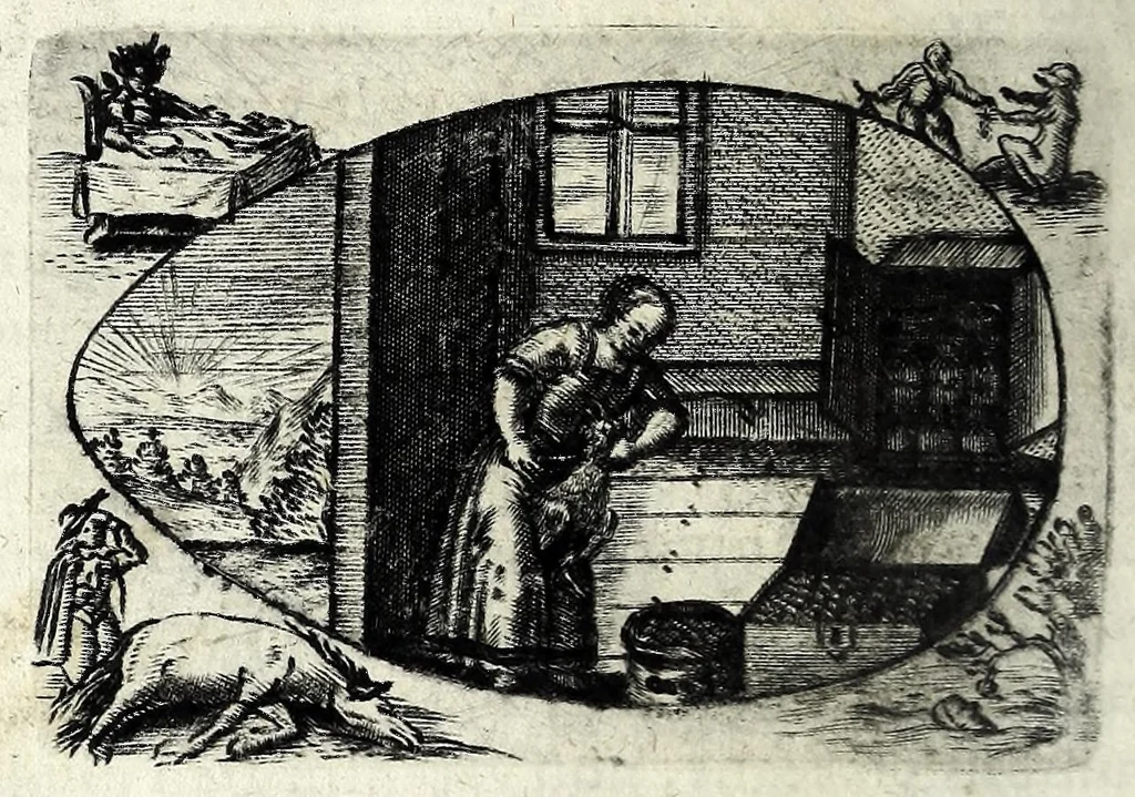 An illustration from Ova Paschalia sacro emblemate inscripta descriptaq[ue], 1635, leaf 520