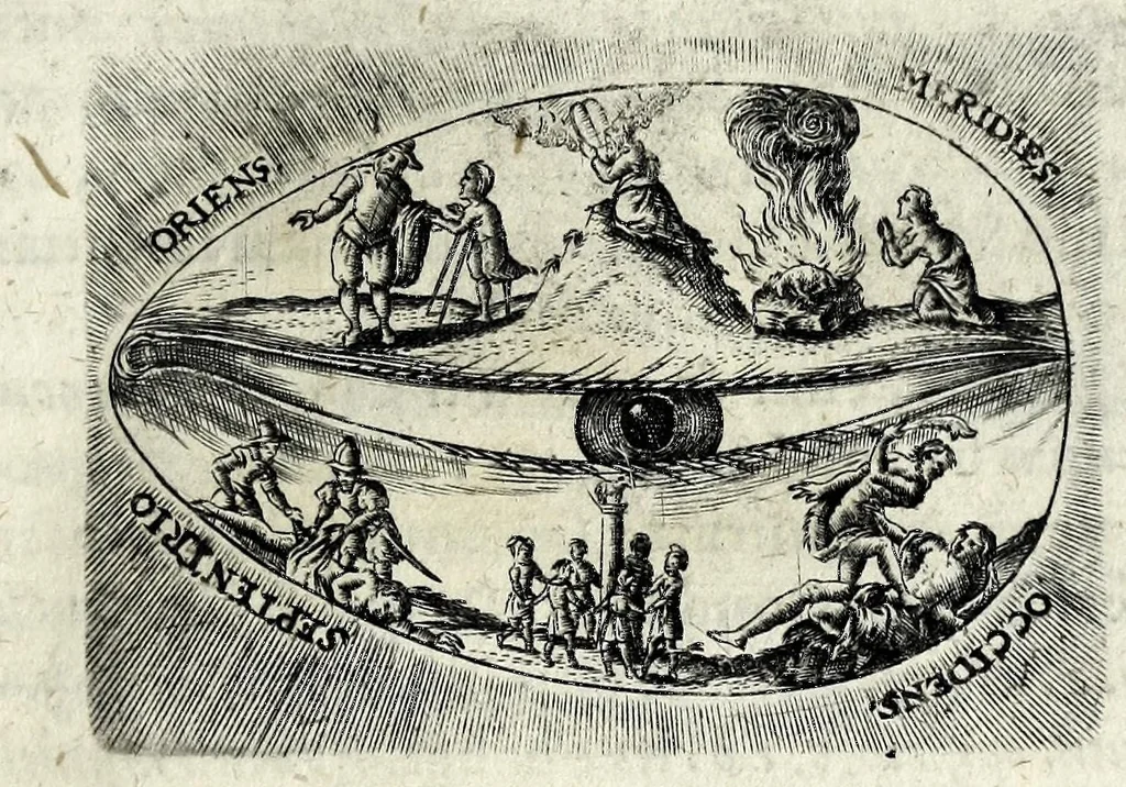 An illustration from Ova Paschalia sacro emblemate inscripta descriptaq[ue], 1635, leaf 57