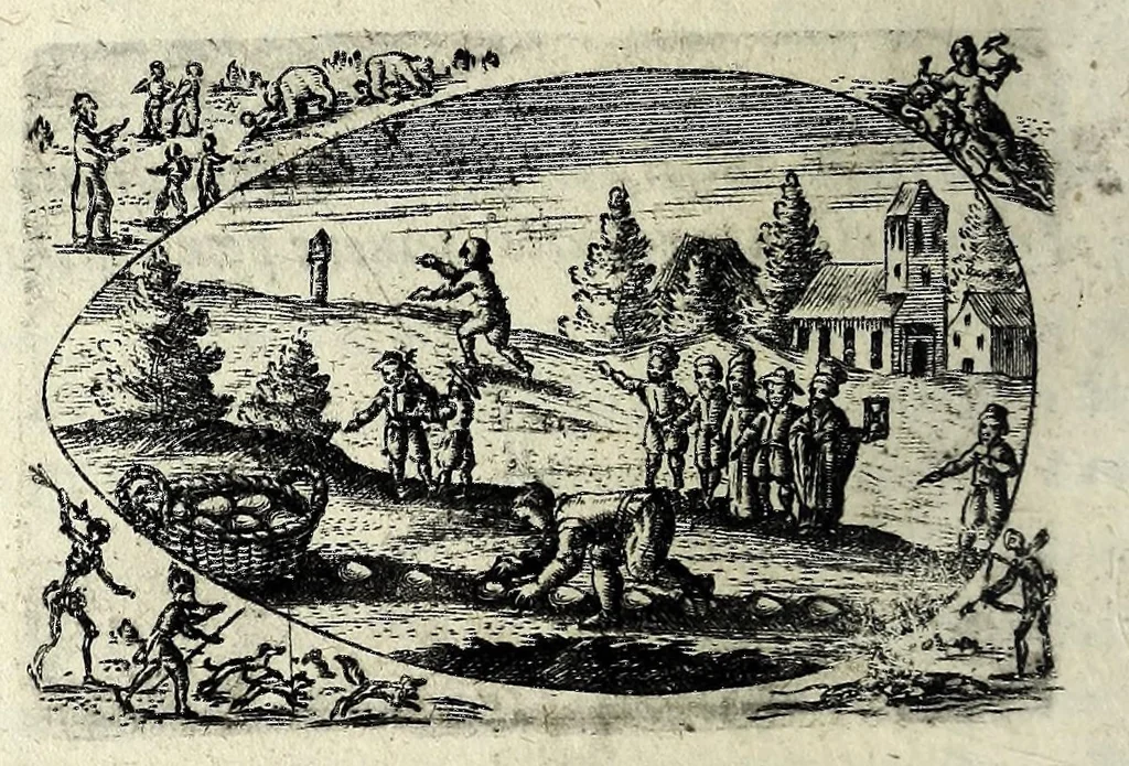 An illustration from Ova Paschalia sacro emblemate inscripta descriptaq[ue], 1635, leaf 592