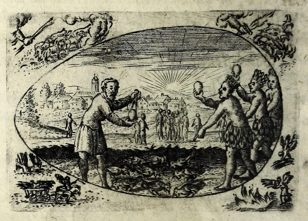 An illustration from Ova Paschalia sacro emblemate inscripta descriptaq[ue], 1635, leaf 604