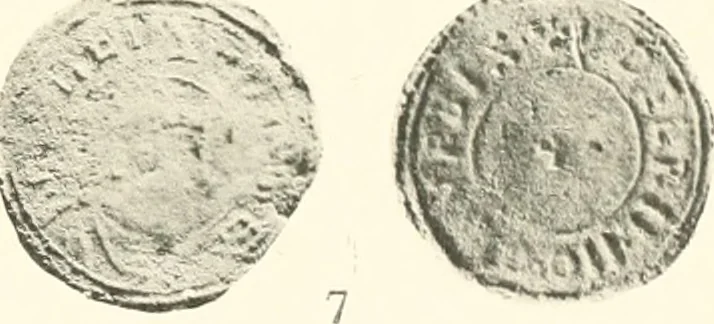 An illustration from Oxford silver pennies from A.D.925-A.D.1272, 1904, leaf 148