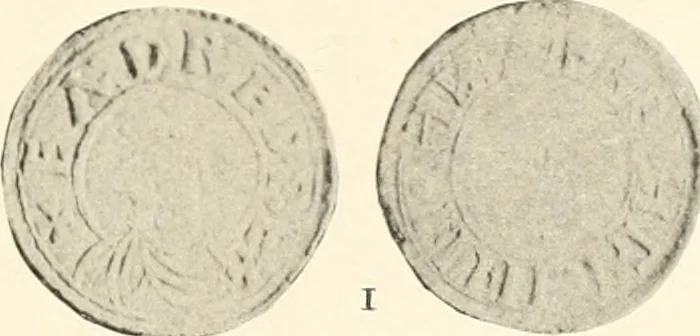 An illustration from Oxford silver pennies from A.D.925-A.D.1272, 1904, leaf 150