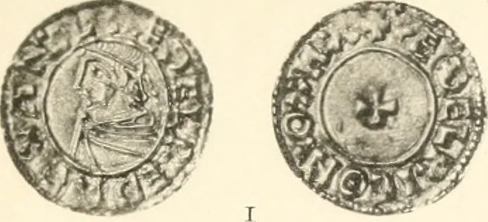 An illustration from Oxford silver pennies from A.D.925-A.D.1272, 1904, leaf 152