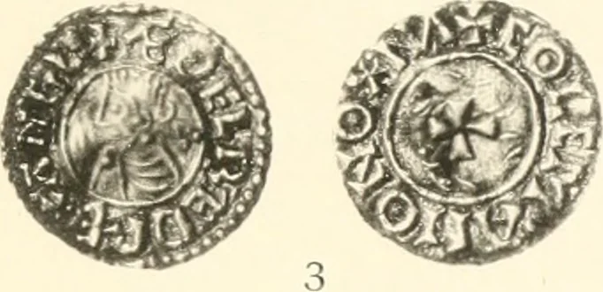 An illustration from Oxford silver pennies from A.D.925-A.D.1272, 1904, leaf 152