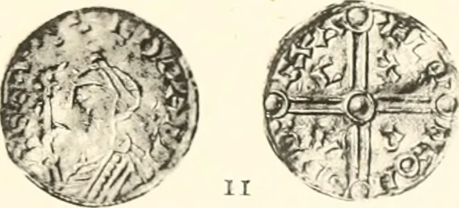 An illustration from Oxford silver pennies from A.D.925-A.D.1272, 1904, leaf 162
