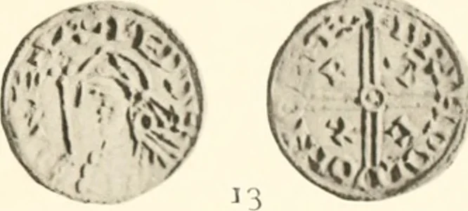 An illustration from Oxford silver pennies from A.D.925-A.D.1272, 1904, leaf 162