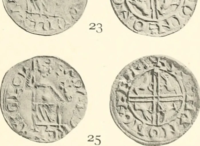 An illustration from Oxford silver pennies from A.D.925-A.D.1272, 1904, leaf 164