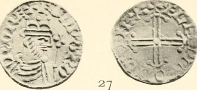 An illustration from Oxford silver pennies from A.D.925-A.D.1272, 1904, leaf 166