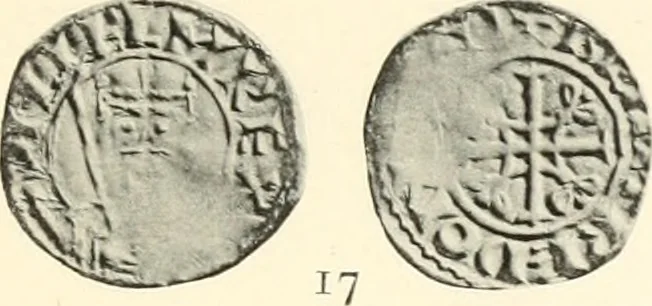 An illustration from Oxford silver pennies from A.D.925-A.D.1272, 1904, leaf 170