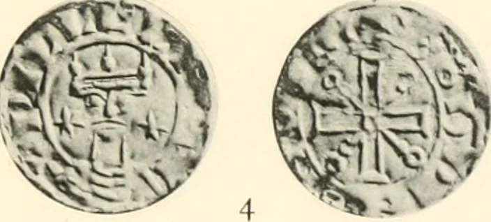 An illustration from Oxford silver pennies from A.D.925-A.D.1272, 1904, leaf 170