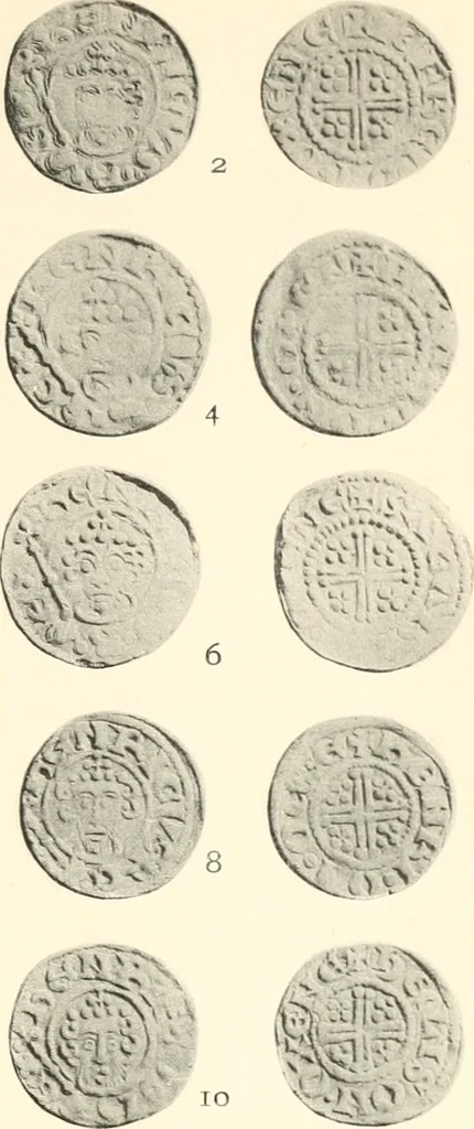 An illustration from Oxford silver pennies from A.D.925-A.D.1272, 1904, leaf 174