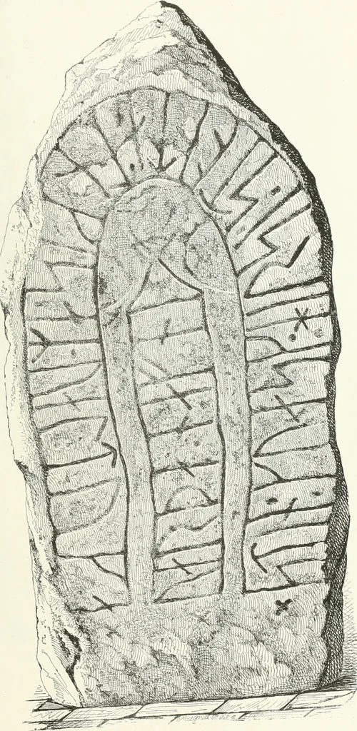 An illustration from De danske runemindesmaerker, forklarede, 1864, leaf 108
