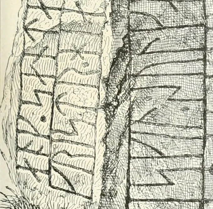 An illustration from De danske runemindesmaerker, forklarede, 1864, leaf 110
