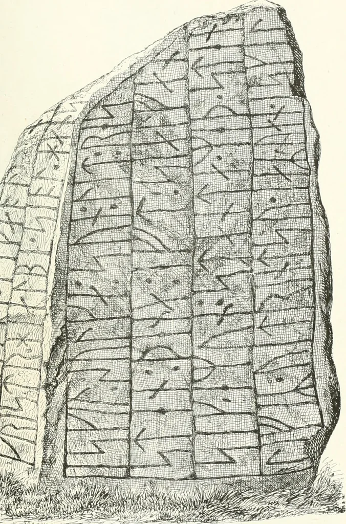 An illustration from De danske runemindesmaerker, forklarede, 1864, leaf 110