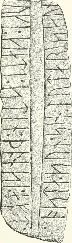An illustration from De danske runemindesmaerker, forklarede, 1864, leaf 116